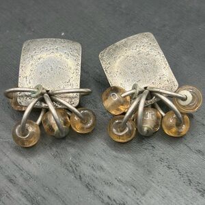 MAJORIE BAER MB SF EARRINGS POST BACK HAMMERED SILVER TONE